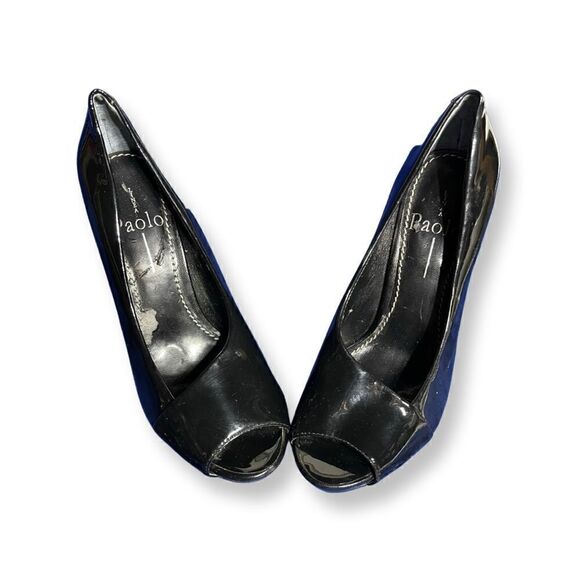 Paolo - Open toe- Black Patent Leather- Heels - Picture 1 of 8